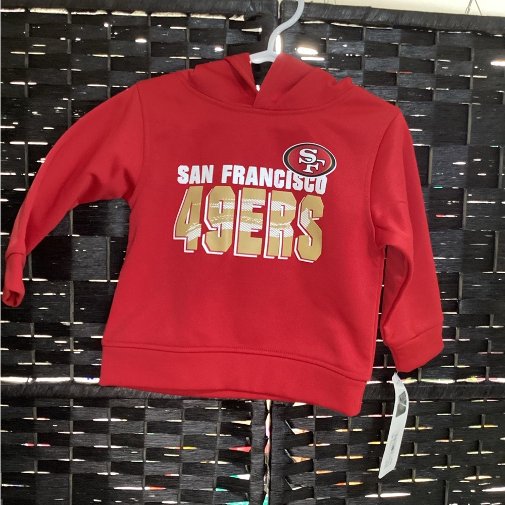 NFL San Francisco 49ers Red Hoodie with Gold & White Logo - Kids